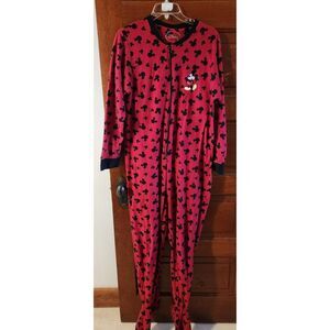 Disney Footed Pajamas With Mickey Mouse One Piece Size L (12/14)